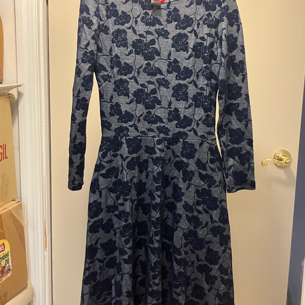 Vintage gothic navy blue dress